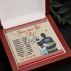 Firefighter Couple You Are The Love - Personalized Infinity Heart Necklace - Jewelry - GoDuckee