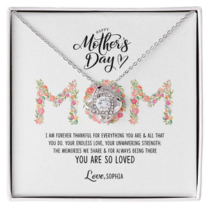 You Are So Loved, Personalized Love Knot Necklace, Mother's Day Gift, Gift For Mom - Jewelry - GoDuckee
