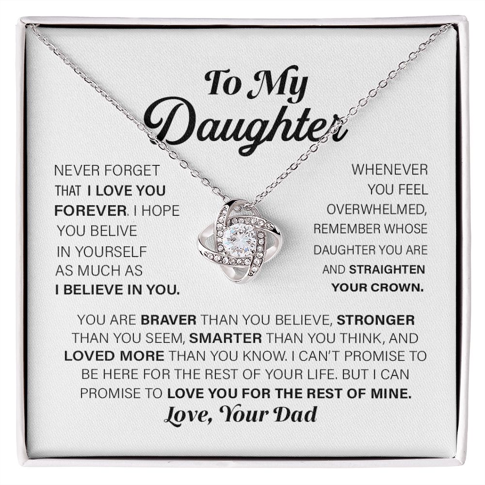 Daughter Promise To Love You For The Rest Of Mine, Love Knot Necklace - Jewelry - GoDuckee