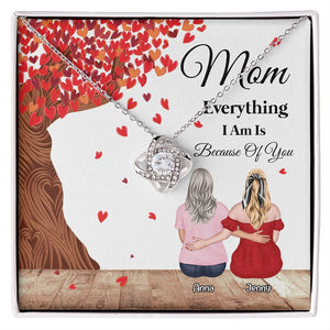 Everything I Am Is Because Of You, Personalized Necklace, Gift For Mom, Mother's Day Gift - Jewelry - GoDuckee