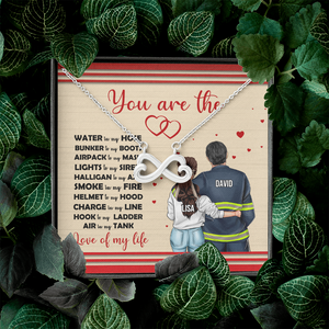 Firefighter Couple You Are The Love - Personalized Infinity Heart Necklace - Jewelry - GoDuckee