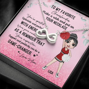 Cheerleader To My Favorite Cheerleader - Personalized Infinity Hearts Necklace - Jewelry - GoDuckee