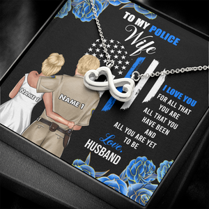 Police Couple I Love You For All That You Are - Personalized Infinity Hearts Necklace - Gift for Him/Her - Couple Shoulder to Shoulder - Jewelry - GoDuckee