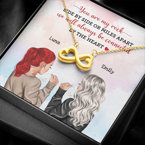 Bestie You Are My Rock - Personalized Infinity Hearts Necklace - Jewelry - GoDuckee