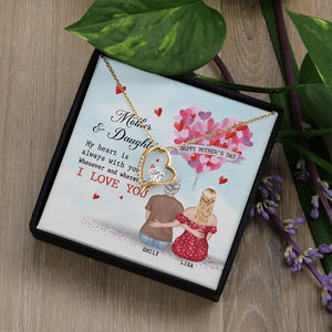 My Heart Is Always With You, Personalized Necklace, Gift For Mom, Mother's Day Gift - Jewelry - GoDuckee