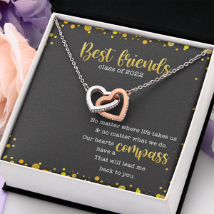 Personalized Graduation Necklace - Our Hearts Have A Compass That Will Lead Me Back To You-chibi graduation friends - Jewelry - GoDuckee