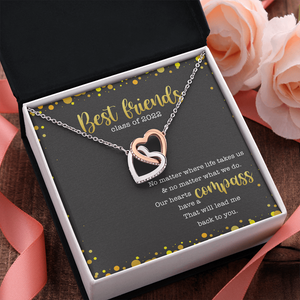 Personalized Graduation Necklace - Our Hearts Have A Compass That Will Lead Me Back To You-chibi graduation friends - Jewelry - GoDuckee