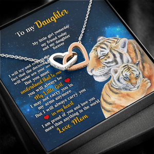 Daughter I Will Always Carry You In My Heart - Personalized Interlocking Hearts Necklace - Gift for Daughter - Jewelry - GoDuckee