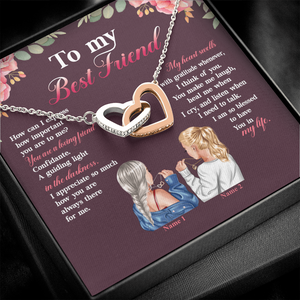 Friend You Make Me Laugh - Personalized Interlocking Hearts Necklace - Gift for Bestie - Jewelry - GoDuckee