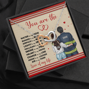 Firefighter Couple You Are The Love - Personalized Interlocking Hearts Necklace - Jewelry - GoDuckee