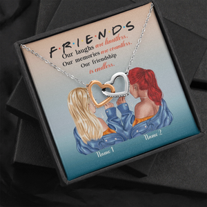 Friend Our Friendship Is Endless - Personalized Interlocking Hearts Necklace - Gift for Bestie - Jewelry - GoDuckee