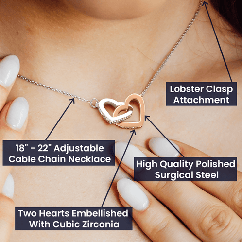Lion Mom To Daughter You Are Braver Than You Think Personalized Interlocking Hearts Necklace - Jewelry - GoDuckee