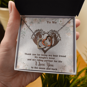 Horse My Wife - Partner For Life - Personalized Interlocking Hearts Necklace - Gift for Her - Jewelry - GoDuckee