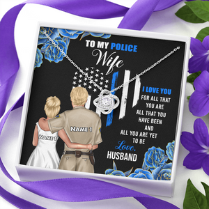 Police Couple I Love You For All That You Are - Personalized Love Knot Necklace - Gift for Him/Her - Couple Shoulder to Shoulder - Jewelry - GoDuckee