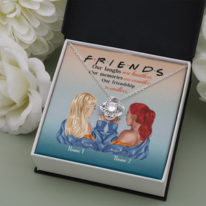 Friend Our Friendship Is Endless - Personalized Love Knot Necklace - Gift for Bestie - Jewelry - GoDuckee