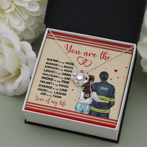 Firefighter Couple You Are The Love - Personalized Love Knot Necklace - Jewelry - GoDuckee