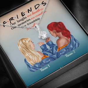 Friend Our Friendship Is Endless - Personalized Alluring Beauty Necklace - Gift for Bestie - Jewelry - GoDuckee