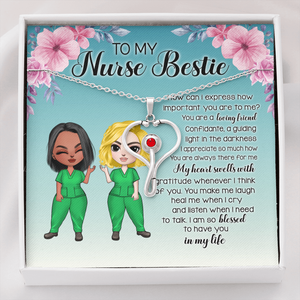 Nurse Bestie So Blessed To Have You In My Life - Personalized Stethoscope Necklace - Gift for Nurse Bestie - Jewelry - GoDuckee