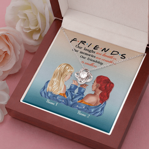 Friend Our Friendship Is Endless - Personalized Love Knot Necklace - Gift for Bestie - Jewelry - GoDuckee