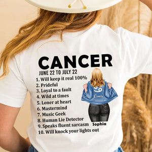 CANCER- Zodiac Girl Personalized Shirt, Gift For Her - Shirts - GoDuckee