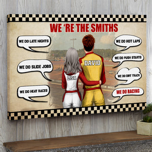 Personalized Racing Couple Poster - We Do Dirt Track We Do Racing - Checkered Pattern - Poster & Canvas - GoDuckee