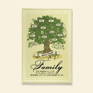 Family Like Branches On A Tree We All Grow In Different Directions Yet Our Roots Remain As One, Family Canvas Poster Gift - Poster & Canvas - GoDuckee