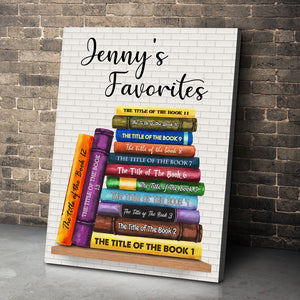 Custom Book Titles Poster - Stack Of Book Art - Poster & Canvas - GoDuckee