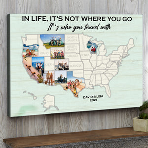 Personalized Wall Art Traveling In Life It's Not Where You Go Traveling Map - Poster & Canvas - GoDuckee