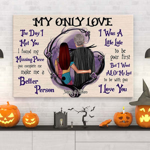 The Day I Met You I Found My Missing Piece Personalized Couple Canvas Print, Halloween Gift For Couple - Poster & Canvas - GoDuckee