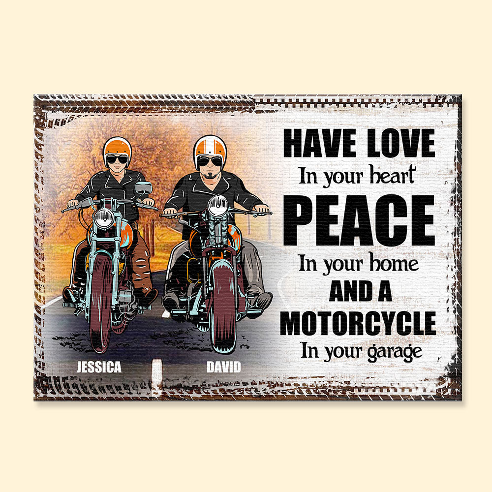 Personalized Biker Couple Poster - Have Love In Your Heart - Marriage Chapter - Poster & Canvas - GoDuckee