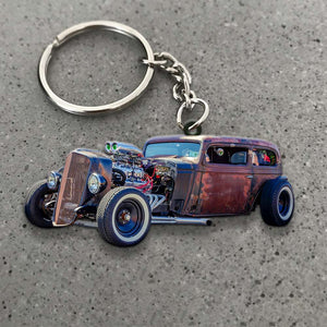 Hot Rod Personalized Flat Car Ornament - Ornament - GoDuckee