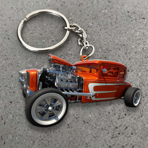 Hot Rod Personalized Flat Car Ornament - Ornament - GoDuckee