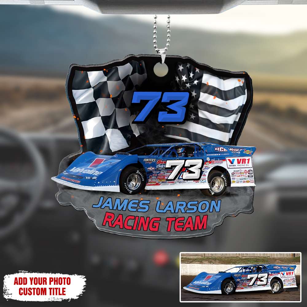 Dirt Track Racing Custom Photo Car Ornament and Keychain - Ornament - GoDuckee