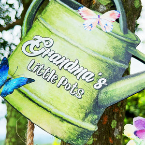 Grandma's Gardening Little Pots, Personalized Pallet Wood Sign, Gift for Family Members - Wood Sign - GoDuckee