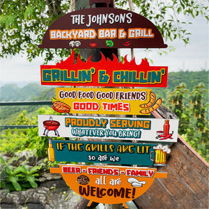 Beer-friends-family All Are Welcome Personalized Grill Pallet Wood Sign - Wood Sign - GoDuckee