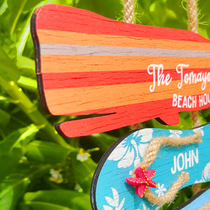 Beach House Personalized Flip Flops Pallet Wood Sign Gift For Family - Wood Sign - GoDuckee