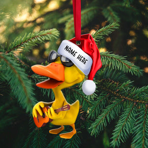 Duck Playing Guitar - Personalized Christmas Ornament - Christmas Gift For Guitar Lover - Ornament - GoDuckee