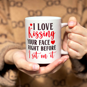 I Love Kissing Your Face, Personalized Couple Kissing Magic Mug - Magic Mug - GoDuckee