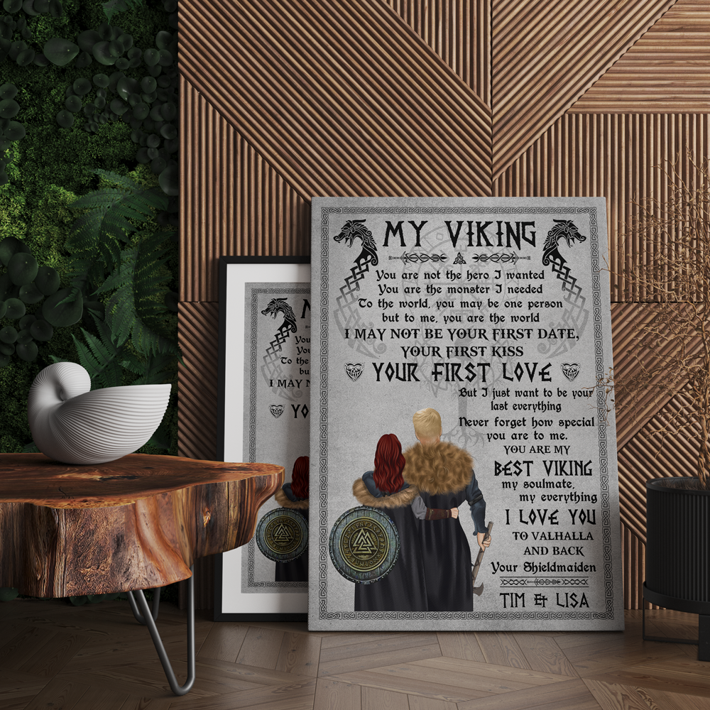 Personalized Viking Couple Canvas Print - You Are My Best Viking My Soulmate - Poster & Canvas - GoDuckee
