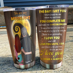 Personalized Couple Tumbler - The day I met you, we're simply meant to be nightmare before christmas - Tumbler Cup - GoDuckee