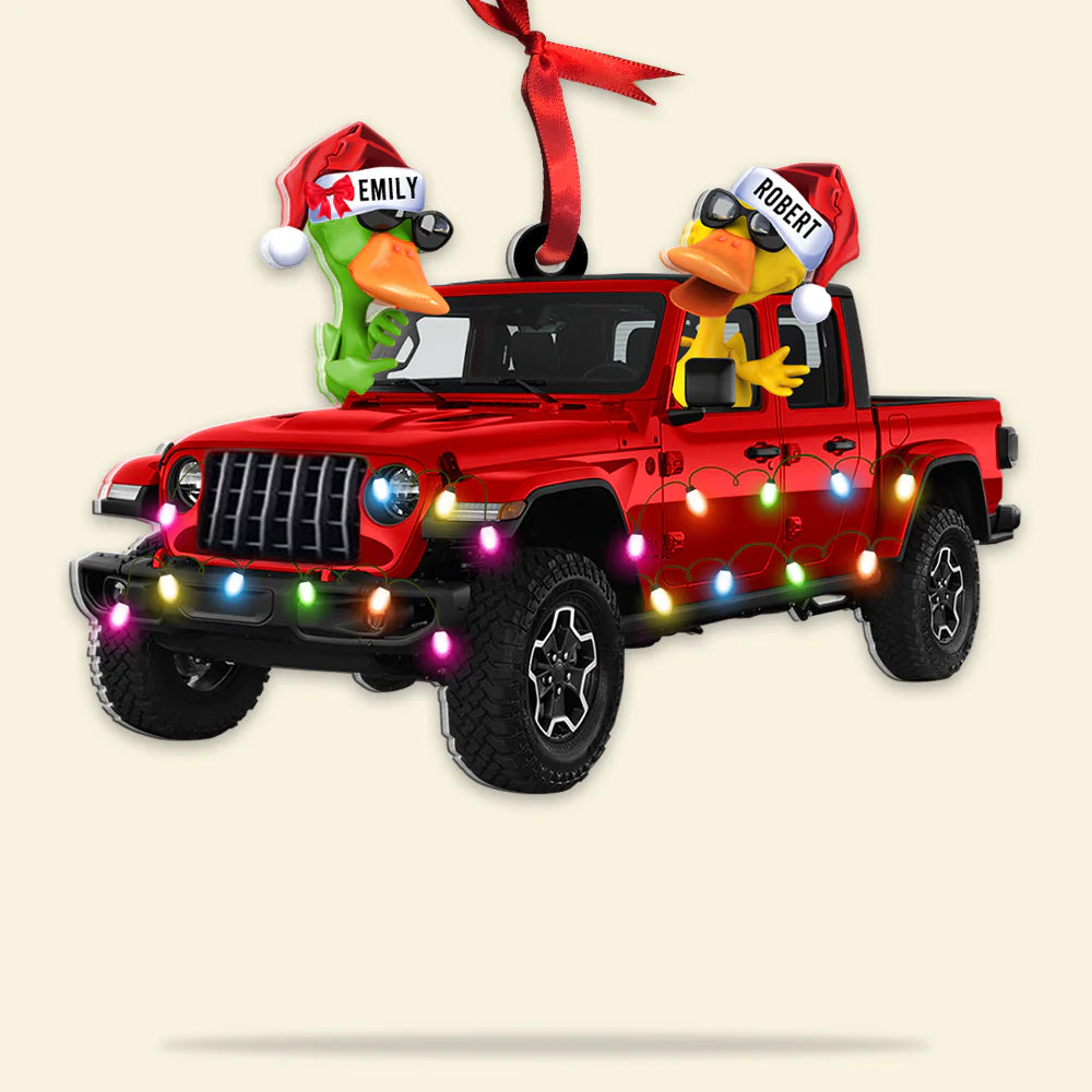 Duck Off-road Car, Personalized Acrylic Ornament, Christmas Gift 4 Door-N - Ornament - GoDuckee