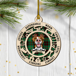 Dependable Warm Caring Loyal - Personalized Christmas Ornament - Gift for Dog Lovers - Ornament - GoDuckee