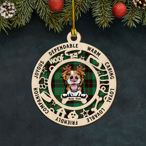 Dependable Warm Caring Loyal - Personalized Christmas Ornament - Gift for Dog Lovers - Ornament - GoDuckee
