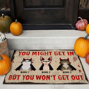 Personalized Vampire Cat Breeds Doormat - You Might Get In But You Won't Get Out - Doormat - GoDuckee
