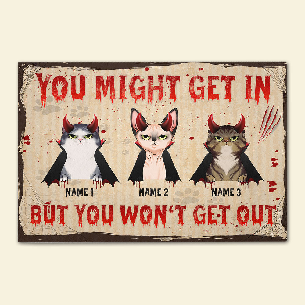 Personalized Vampire Cat Breeds Doormat - You Might Get In But You Won't Get Out - Doormat - GoDuckee