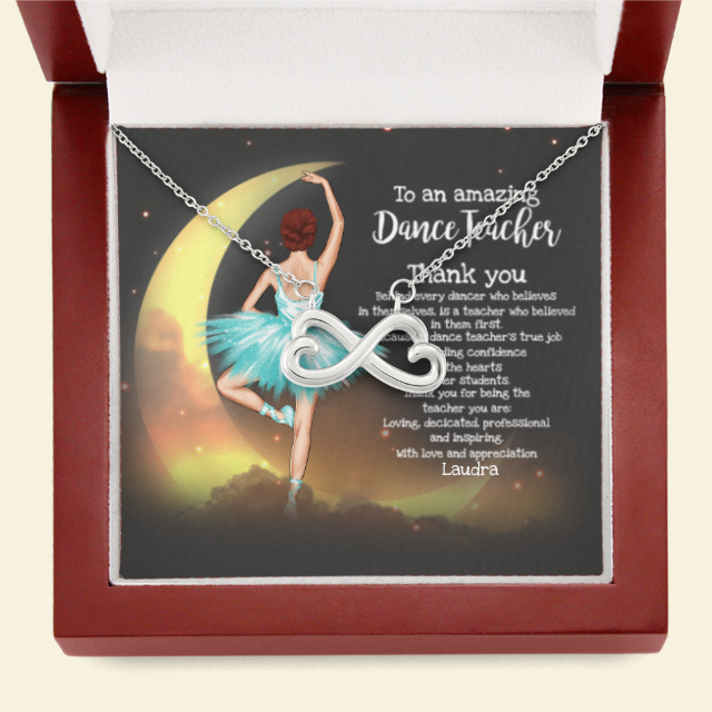 Ballet Dance Teacher - Personalized Infinity Hearts Necklace - Jewelry - GoDuckee