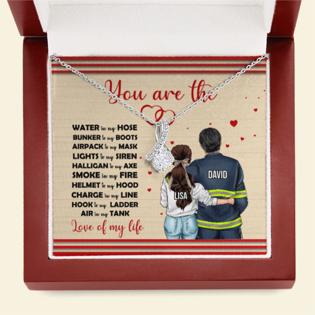 Firefighter Couple You Are The Love - Personalized Alluring Beauty Necklace - Jewelry - GoDuckee