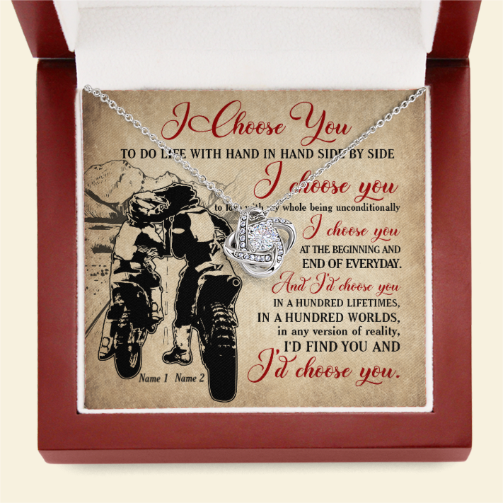 Motocross I Choose You To Do Life With Hand In Hand Side By Side Personalized Necklace 1BHLH1712 - Jewelry - GoDuckee