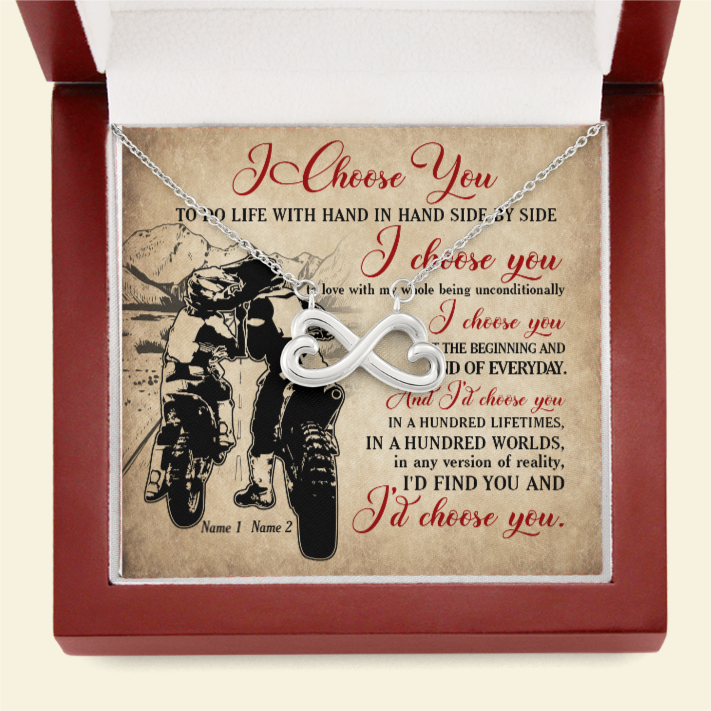 Motocross I Choose You To Do Life With Hand In Hand Side By Side Personalized Necklace - Jewelry - GoDuckee