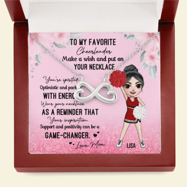 Cheerleader To My Favorite Cheerleader - Personalized Infinity Hearts Necklace - Jewelry - GoDuckee